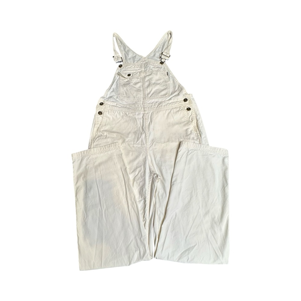 Duluth Trading Co Overalls Womens XS 30x30 White Canvas Utility Workwear Coastal
